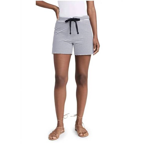 NEW FRANK & EILEEN pearl favorite sweatshorts in white w/ british royal navy